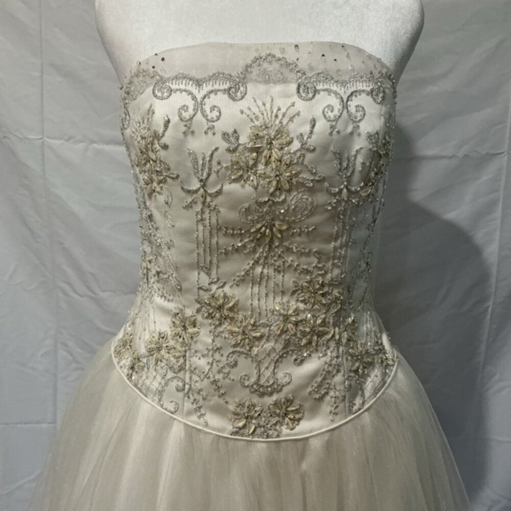 Elegant bridal wedding princess off white Embellished Wedding Dress Y2K